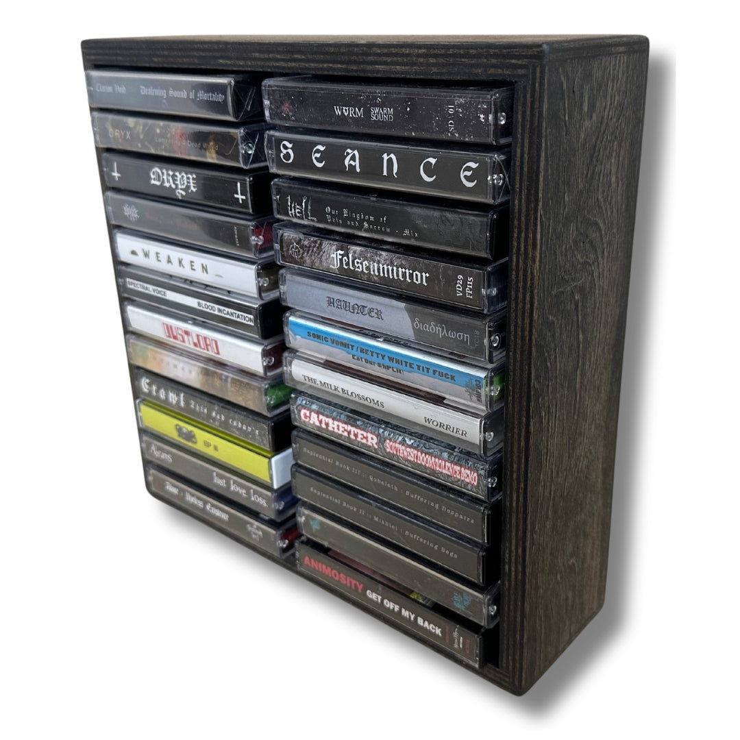 24 Cassette Tape Rack (Wooden)